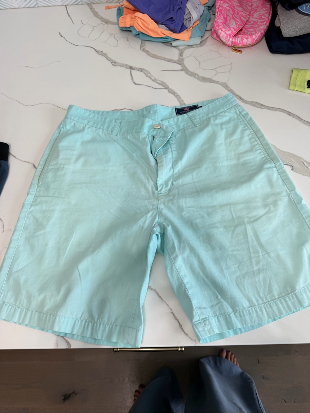 Vineyard Vines Light Aqua Flat Front Men's Shorts